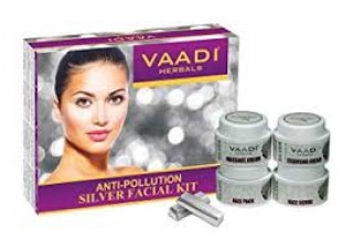 Vaadi Herbal Silver Facial Kit - Pure Silver Dust, Rosemary & lavender Oil, Sandalwood Paste 70 gm